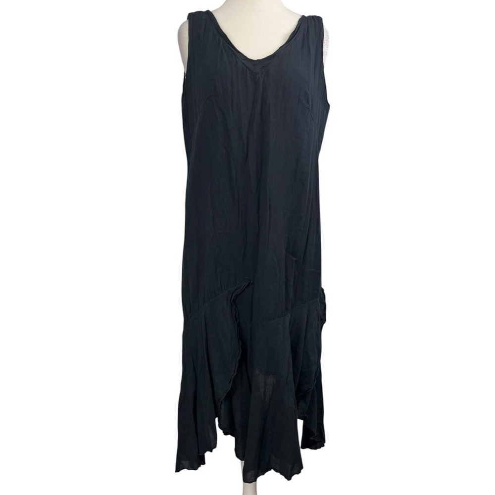 Luna Luz Handkerchief Hem Dress Large‎ Black Lagenlook Whimsigoth Fairy Layered